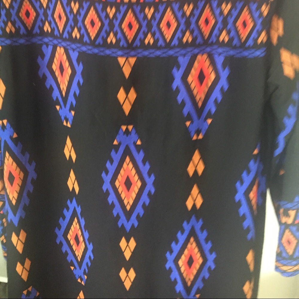 Long Sleeved Geometric Pattern Dress - image 7